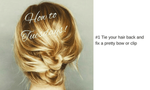 #3 Tie your hair back and fix a pretty bow or clip (1)