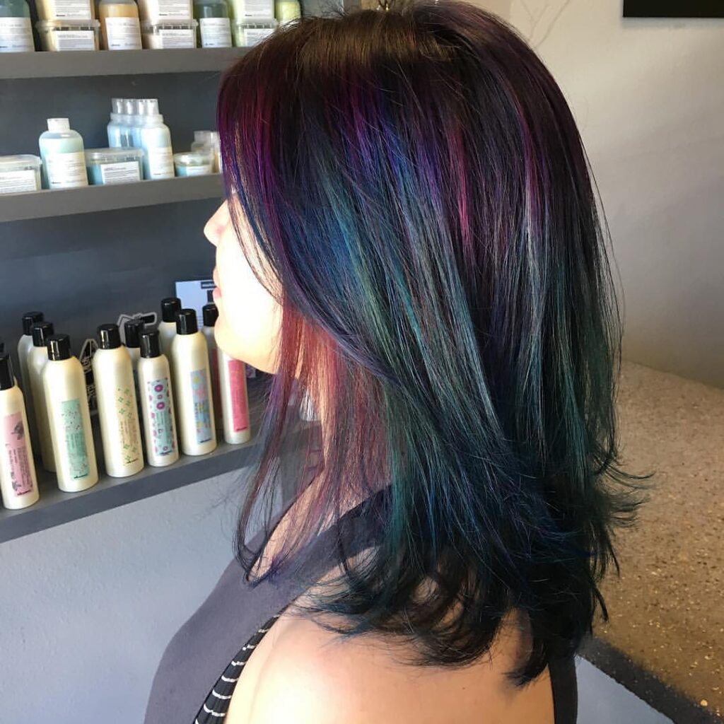 Subtle Oil-Slick Medium Dark Hair