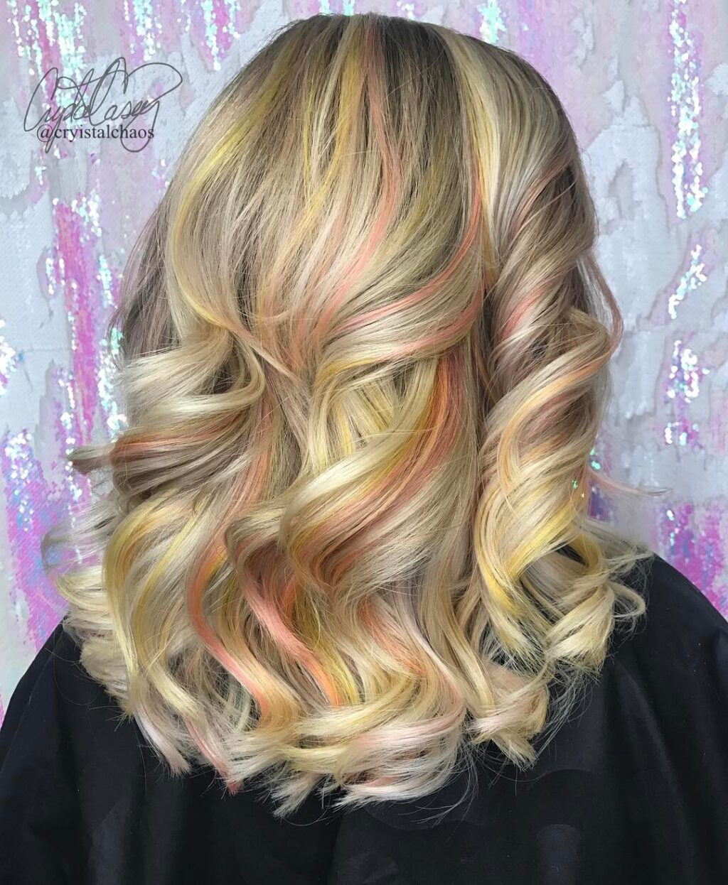 Blonde oil slick hair